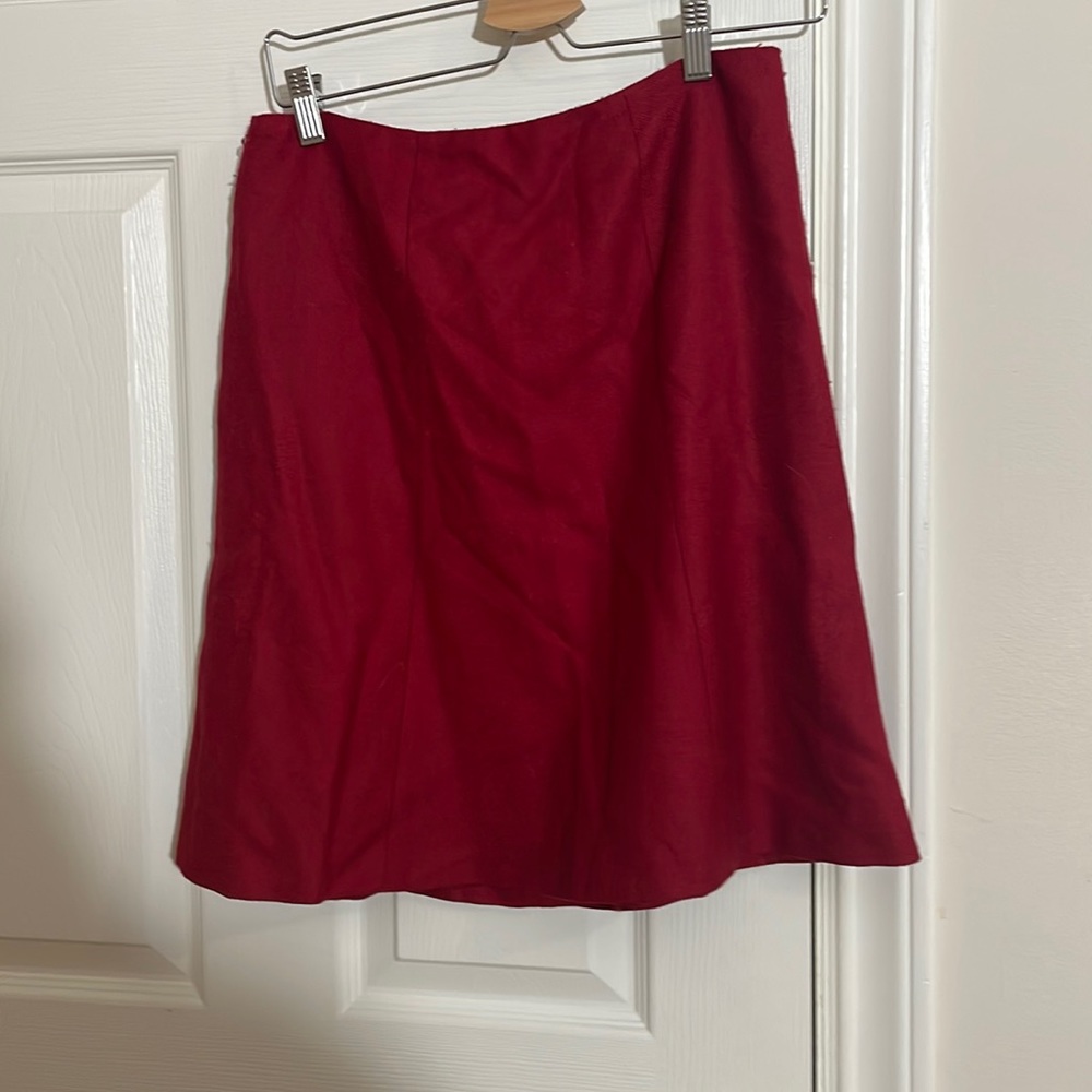 Brooks Brothers red wool skirt